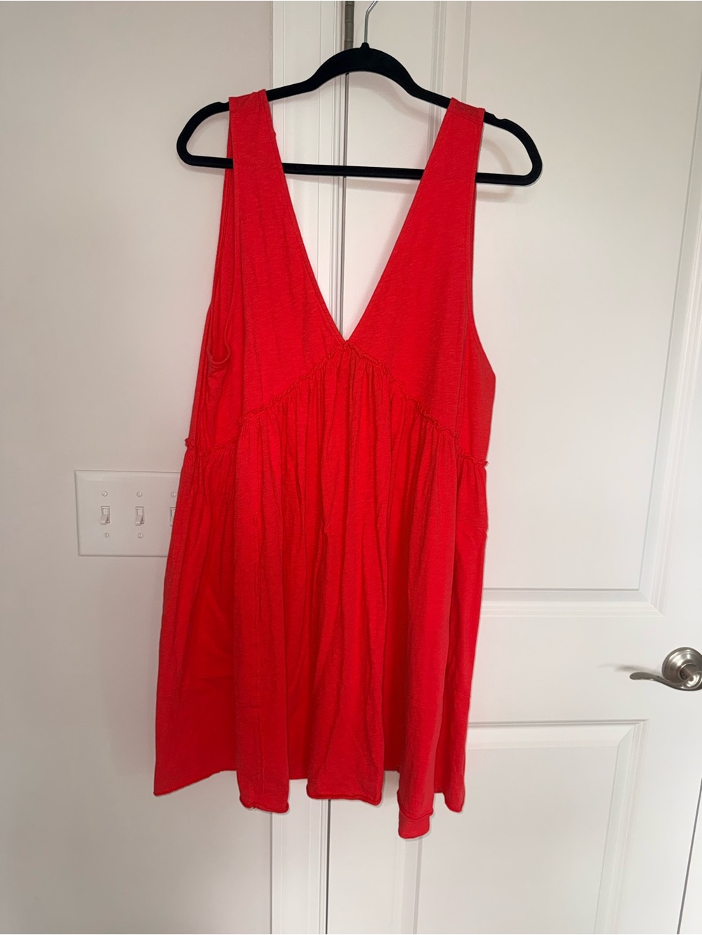 American Eagle Outfitters Red V-Neck Sleeveless Mini Dress